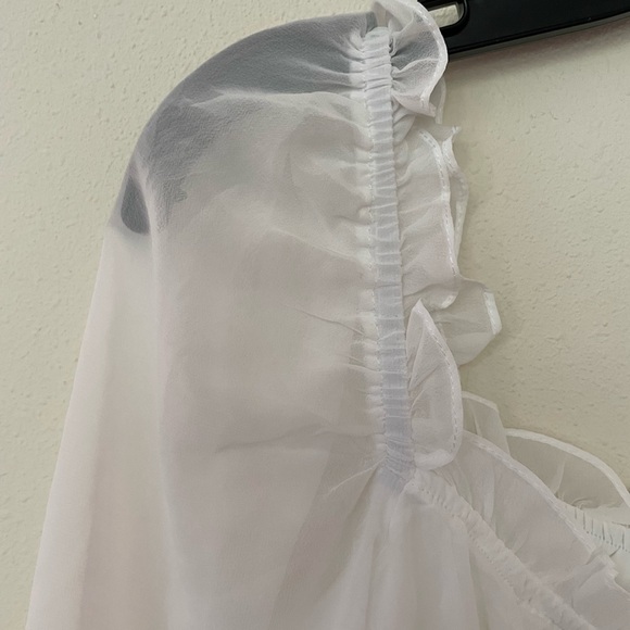 🌸 LICHI midi dress with pleated bodice and semi-transparent sleeves - Picture 10 of 17